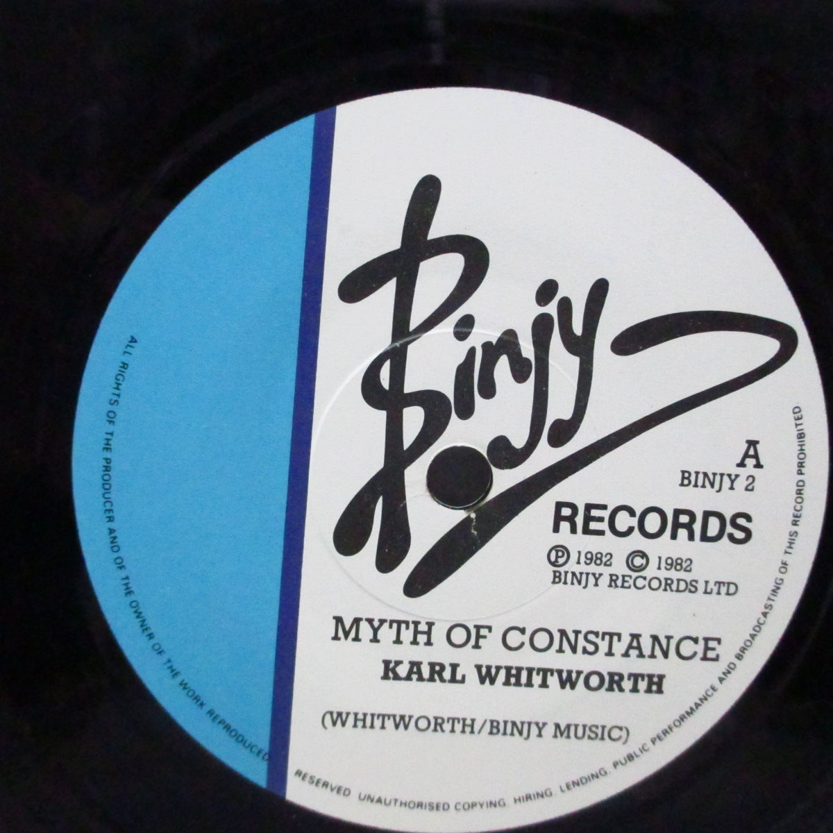 KARL WHITWORTH (カール・ウィットワース) - Myth Of Constance (UK オリジナル 7"/光沢固紙折り返しジャケ) Pre G.I.オレンジ !ニュー・ウェーブ・パワーポップ!