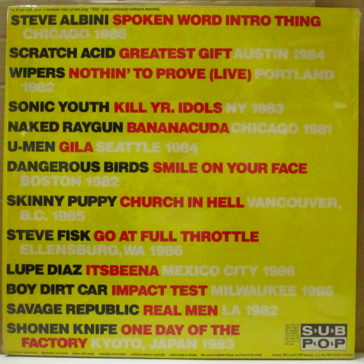 V.A. ('80s US・オルタナ/インディロック・コンピ) - Sub Pop 100 (US 5,000枚限定オリジナル LP+インサート) '86年レーベル・コンピレーション