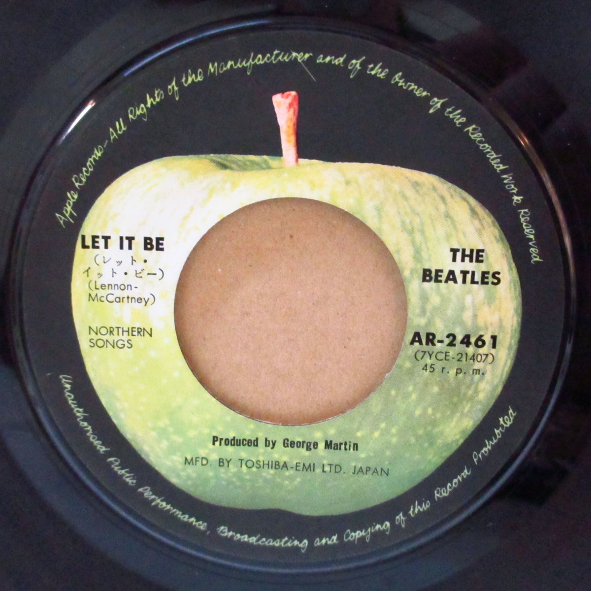 BEATLES (ビートルズ) - Let It Be (Japan '73 再発「AR-2461」7インチ+インサート/「¥500表記」光沢固紙ジャケ)