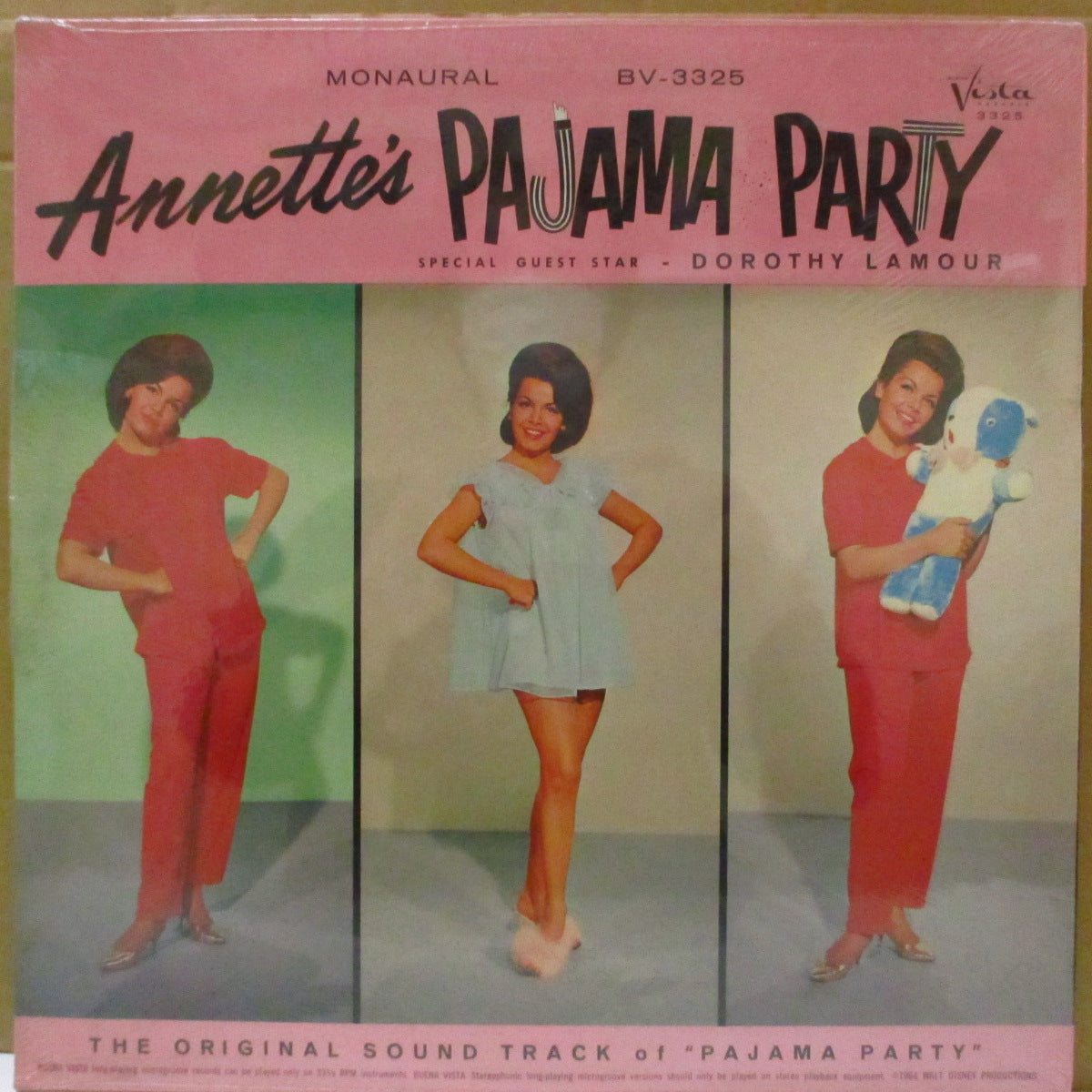 ANNETTE (アネット) - Annette's Pajama Party (US '64 オリジナル・モノラル LP/見開きジャケ)主演映画サントラ、シールド未開封新品、奇跡のデッドストック品!