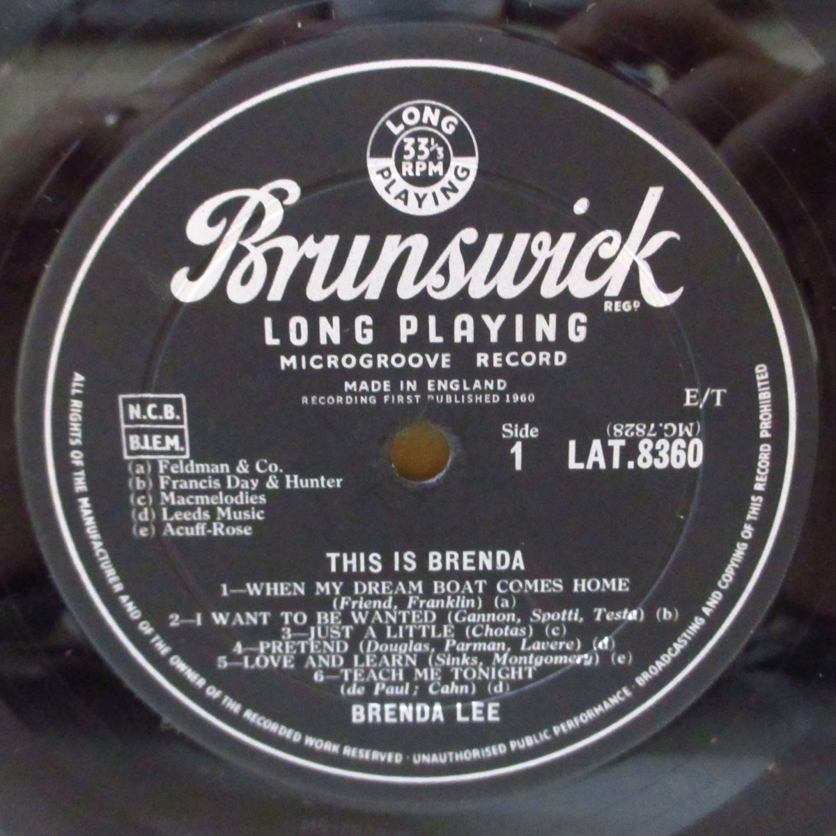 BRENDA LEE (ブレンダ・リー) - This Is Brenda (UK '60 初回オリジナル・モノラル LP) サード・アルバム
