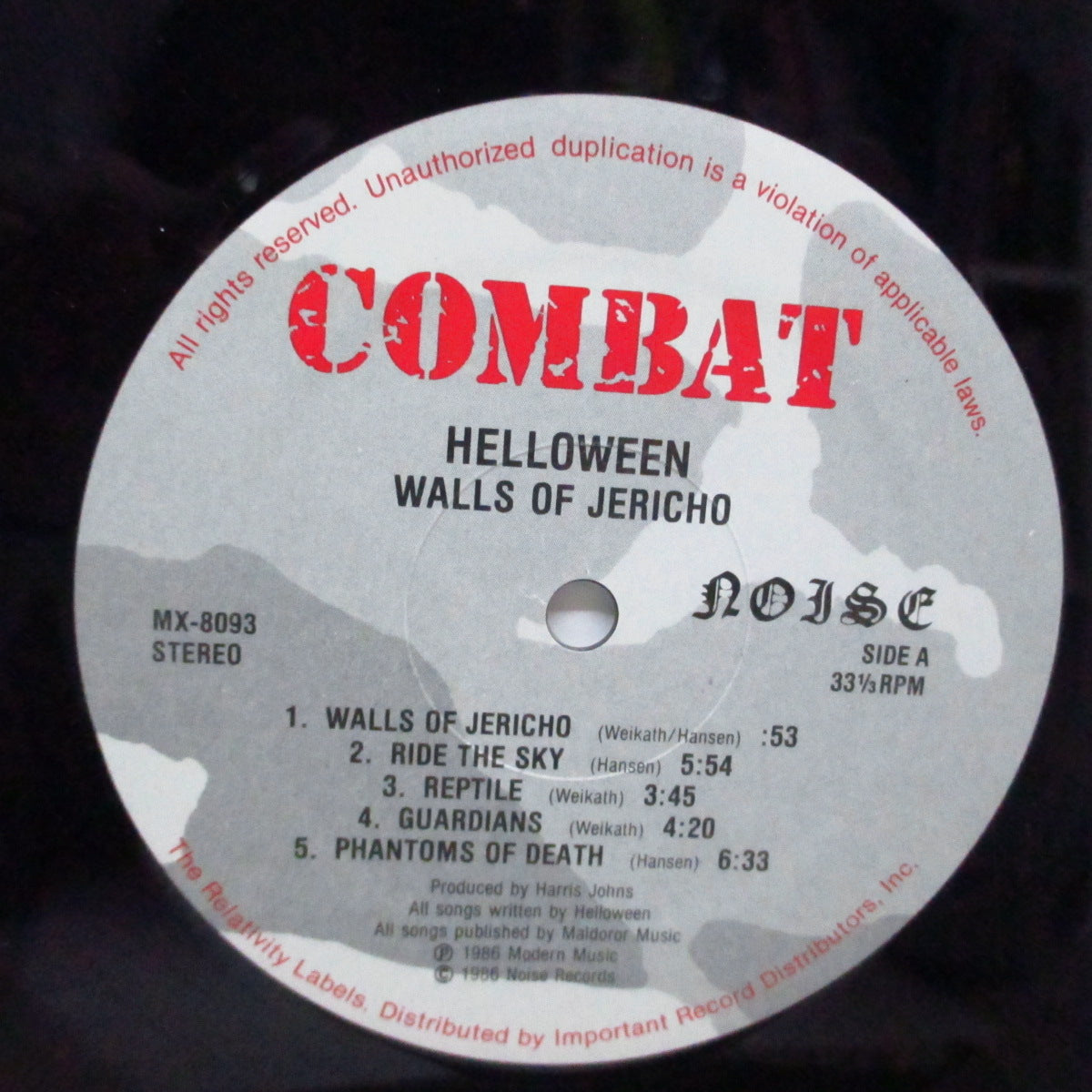 HELLOWEEN (ハロウィン) - Walls Of Jericho (US オリジナル LP)