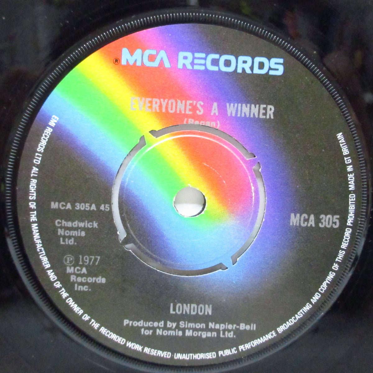 LONDON (ロンドン) - Everyone's A Winner (UK オリジナル 7"+カンパニースリーブ)