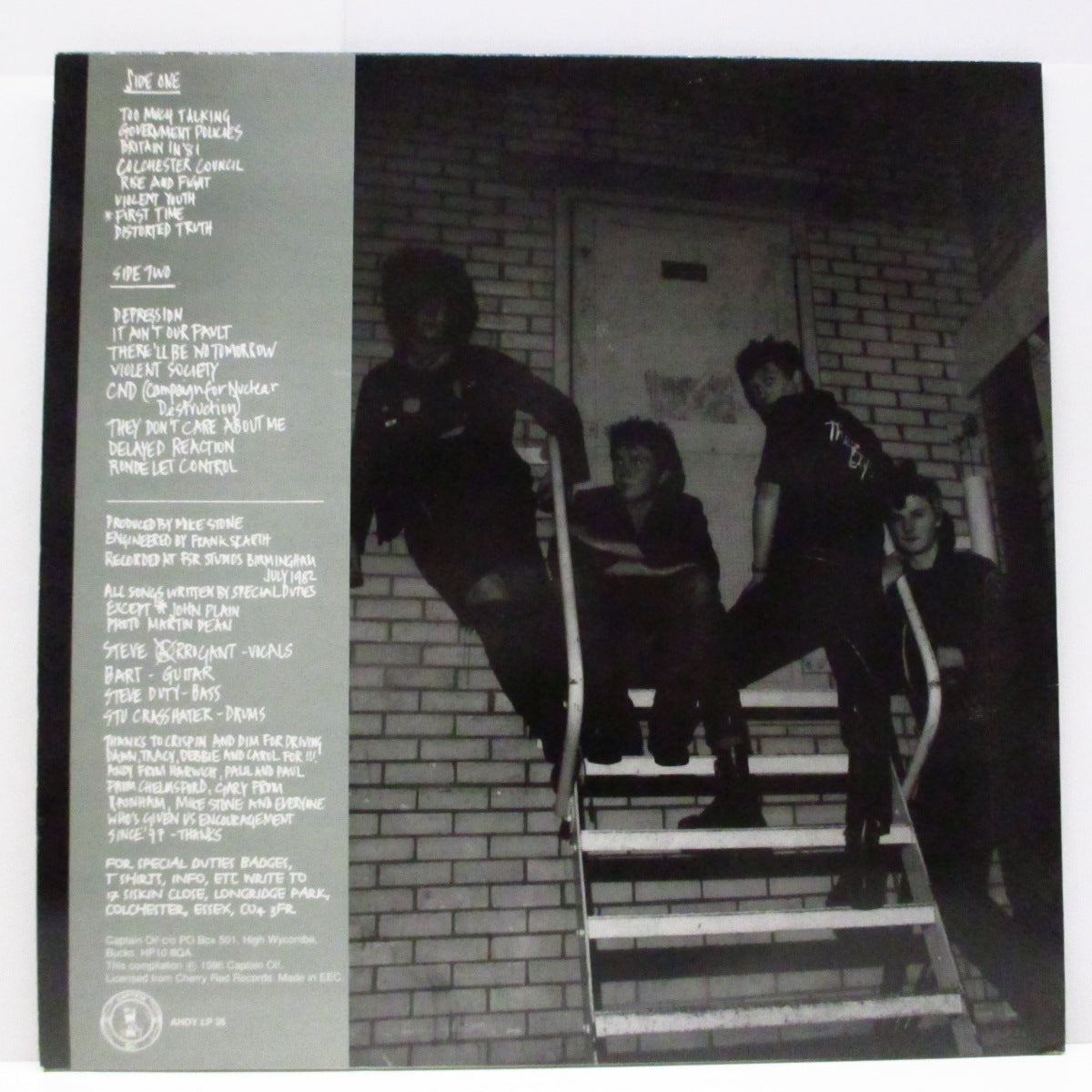 SPECIAL DUTIES (スペシャル・デューティーズ) - '77 in '82 (UK '96 再発「ブラックヴァイナル」LP+インサート/AHOY LP 35) '82年ファースト!