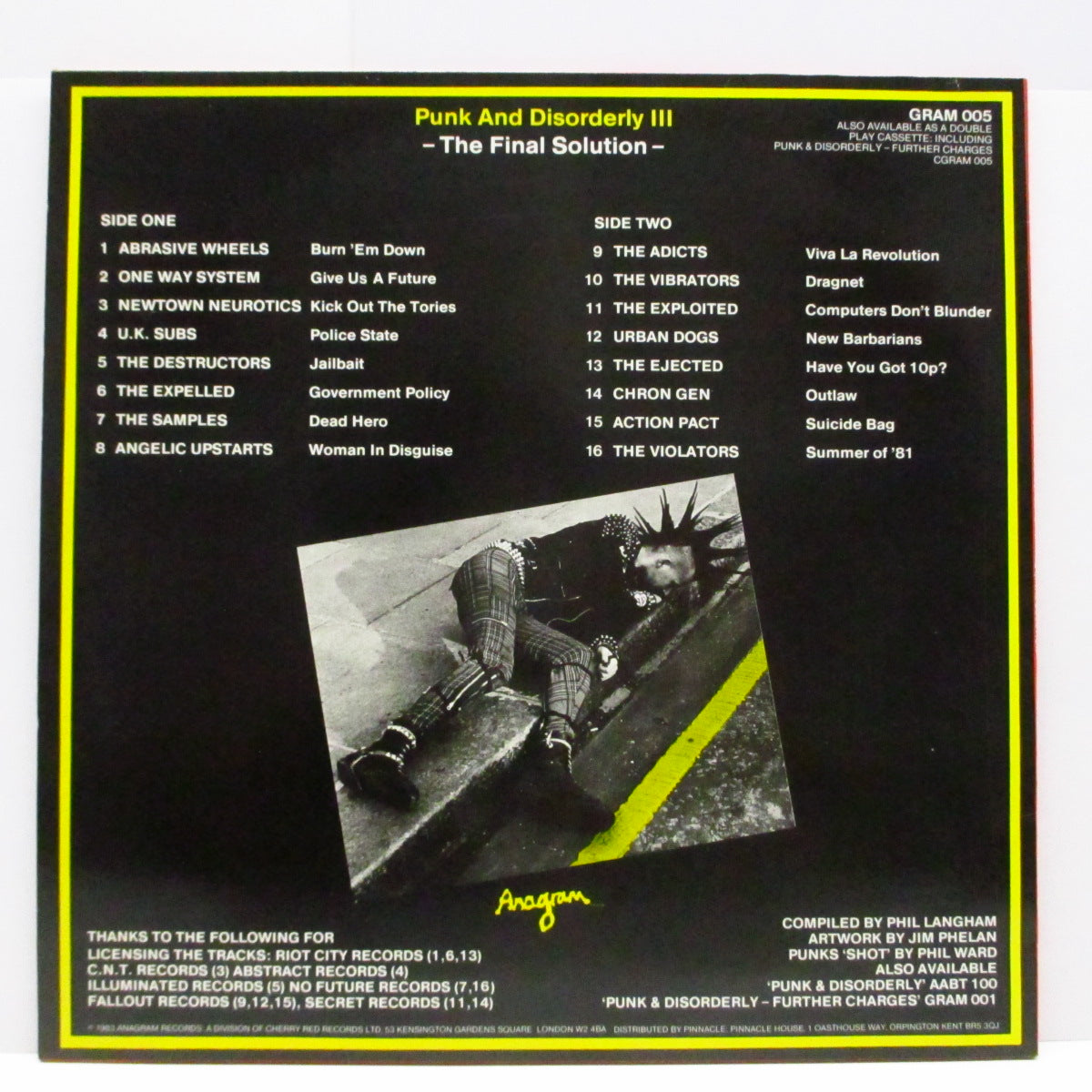 V.A. (UK 80'sハードコア・コンピ) - Punk And Disorderly III -Final Solution- (UK オリジナル「ブラックヴァイナル」LP)