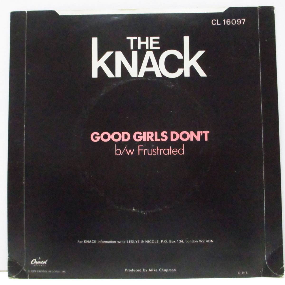 KNACK, THE (ザ・ナック) - Good Girls Don't (UK オリジナル「ラウンドセンター」7"/光沢紙固紙折り返しジャケ)