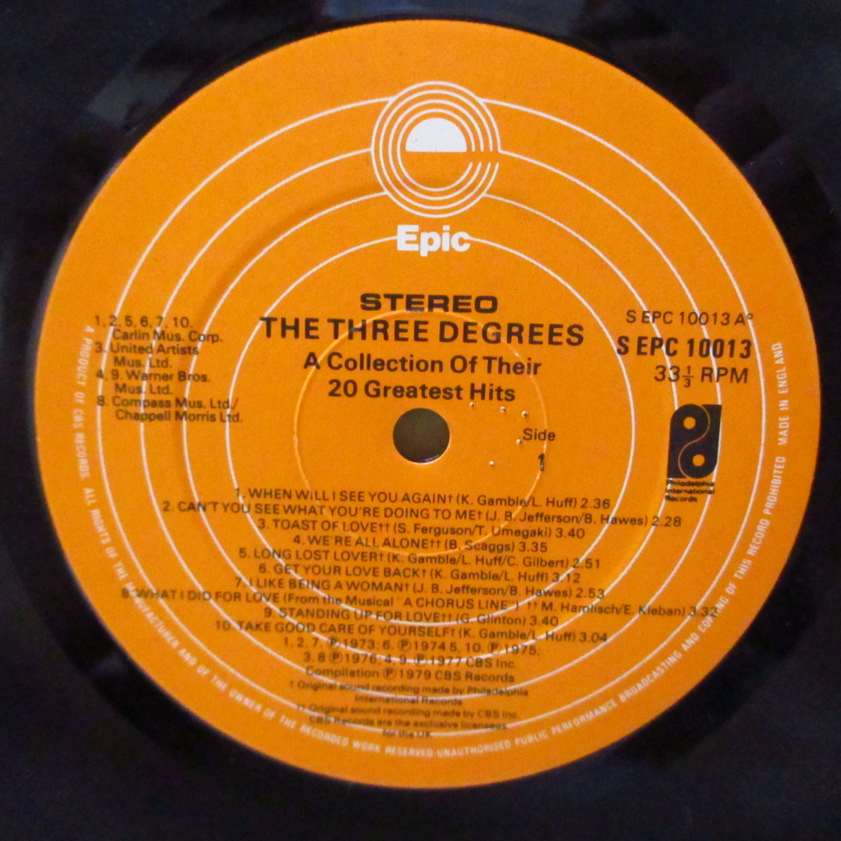 THREE DEGREES, THE (ザ・スリー・ディグリーズ) - A Collection Of Their 20 Greatest Hits (UK '79 初回「オレンジ・ターゲット・ラベ」オリジナル・ステレオLP)ベスト20曲
