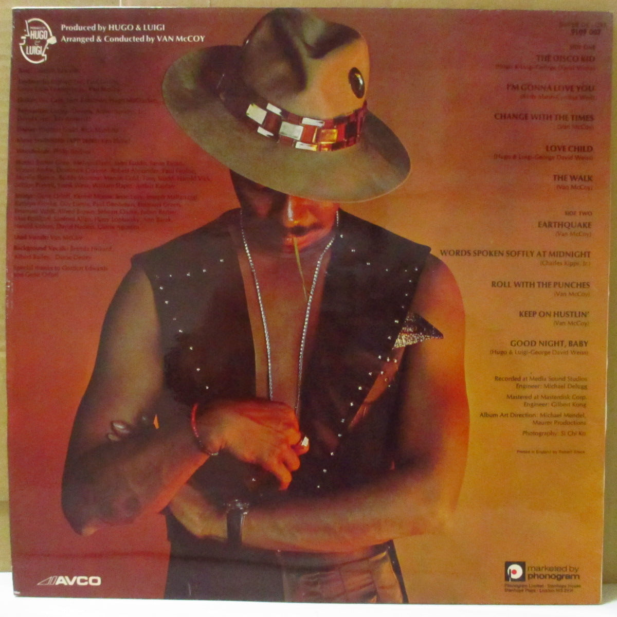 VAN McCOY (ヴァン・マッコイ) - The Disco Kid (UK '75 オリジナル・ステレオ LP/両面コーティング・ジャケ)「ザ・ハッスル」フォローアルバム、英美品!