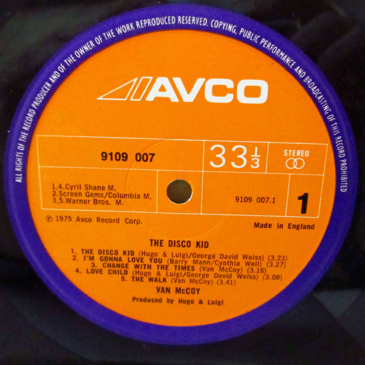 VAN McCOY (ヴァン・マッコイ) - The Disco Kid (UK '75 オリジナル・ステレオ LP/両面コーティング・ジャケ)「ザ・ハッスル」フォローアルバム、英美品!