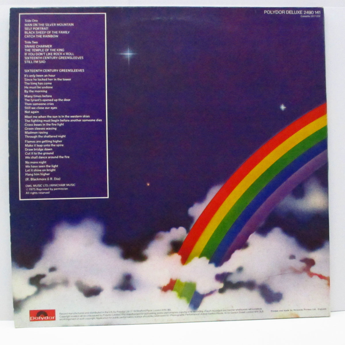 RAINBOW (レインボウ) - Ritchie Blackmore's Rainbow (UK '78 再発「赤ラベ」LP/光沢見開ジャケ) '75年デビュー・アルバム!
