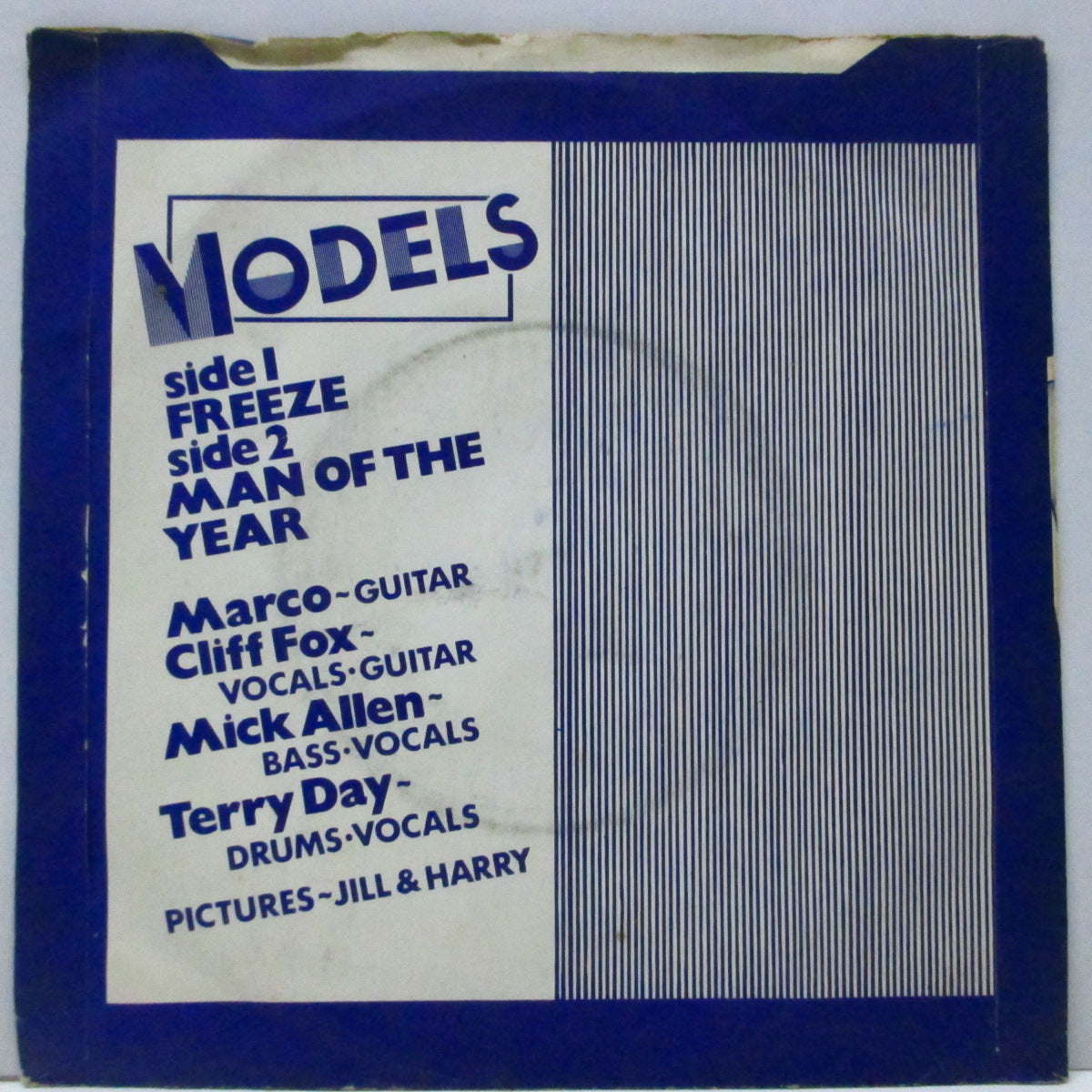 MODELS (モデルズ) - Freeze (UK 初回オリジナル「The Models - The Freeze ラベ」7"/マットソフト紙折り返しジャケ) feat マルコ・ピローニ (アダム&ジ・アンツ) !