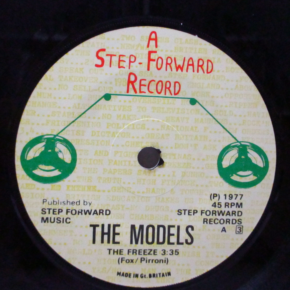 MODELS (モデルズ) - Freeze (UK 初回オリジナル「The Models - The Freeze ラベ」7"/マットソフト紙折り返しジャケ) feat マルコ・ピローニ (アダム&ジ・アンツ) !
