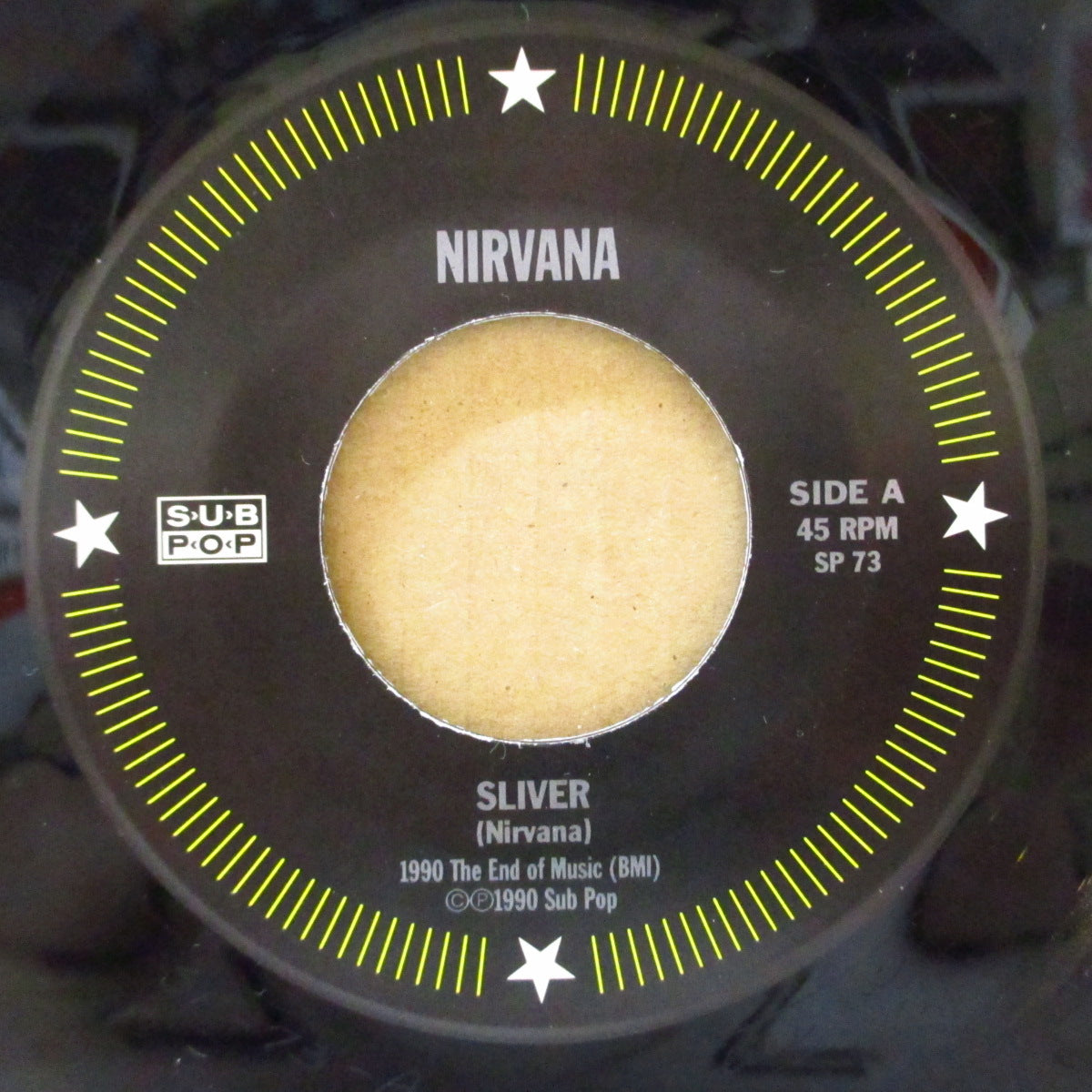 NIRVANA (ニルヴァーナ) - Sliver (US '94 再発「黒ラベ・黒盤」7インチ+バーコードなし光沢固紙ジャケ) '90年シングル
