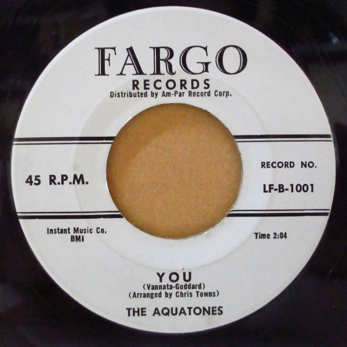 AQUATONES (ジ・アクアトーンズ) - She's The One For Me / You (US '58 セカンドプレス「Am-Par社流通記載水色ラベ」7インチ) アップテムポ・ドゥワップ+極上バラッド