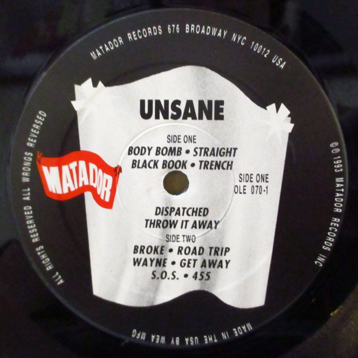 UNSANE (アンセイン) - Total Destruction (US '94 初回 オリジナル LP/バーコード無し光沢ジャケ) '94年2ndアルバム
