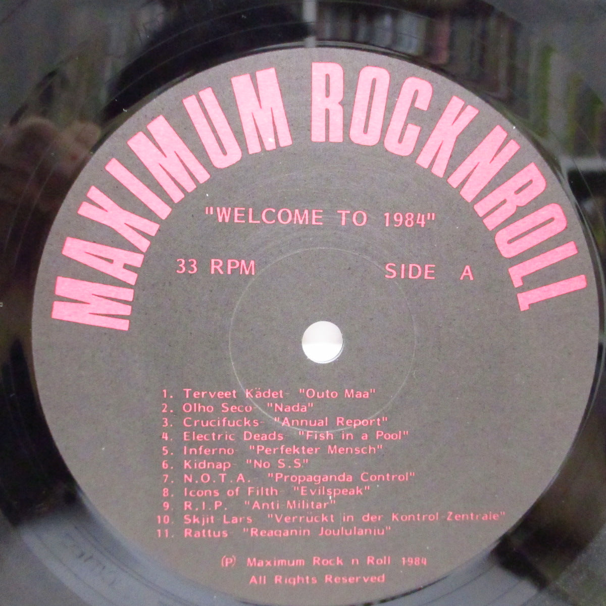 V.A. (MMR誌編集の各国パンク〜ハードコア・コンピ!) - Welcome To 1984 (US オリジナル「赤ロゴ / 黒ラベ」LP+インナー)