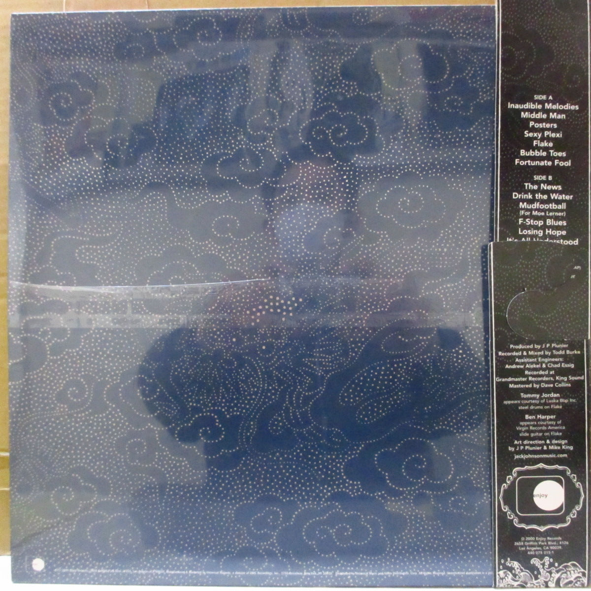 JACK JOHNSON (ジャック・ジョンソン) - Brushfire Fairytales (US Enjoy社オリジナル「通常盤」 LP+帯/NEW、奇跡のデッドストック) '00年1stアルバム