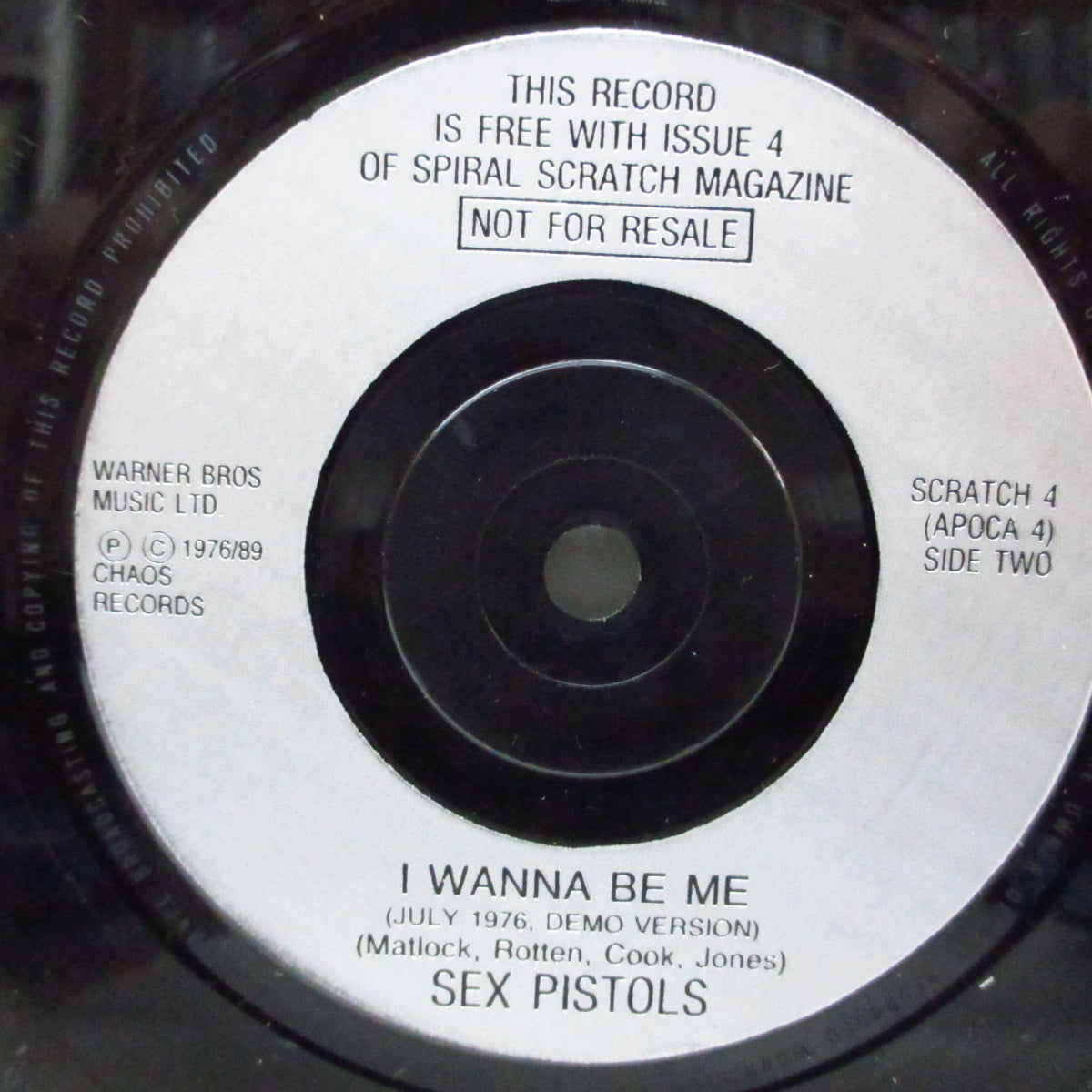 SEX PISTOLS (セックス・ピストルズ) - Pretty Vacant (UK '89「スパイラルスクラッチ誌」のオマケ 7") '76年7月録音のデモバージョン !