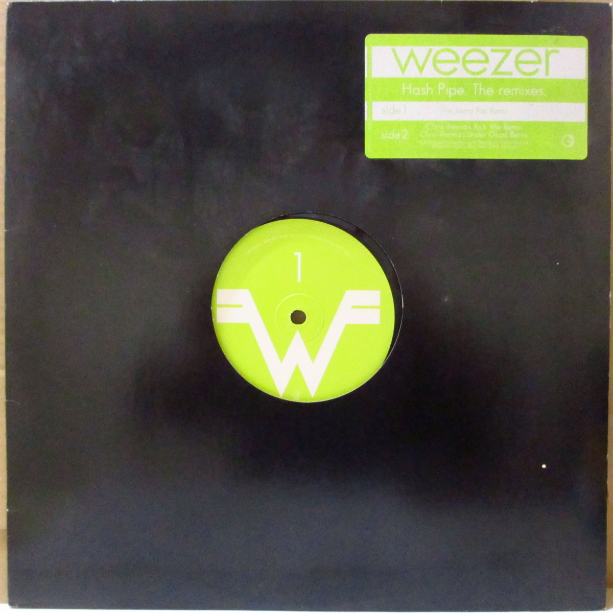 WEEZER (ウィーザー) - Hash Pipe - The Remixies (US '01 プロモ3曲入り33回転 12インチ/レアステッカー付きダイカットスリーブ)