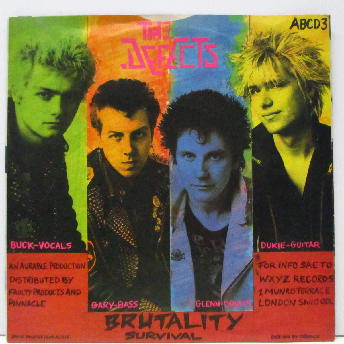 DEFECTS, THE (ザ・ディフェクツ) - Survival / Brutality (UK オリジナル 7"/光沢ソフト紙ジャケ) '82年セカンド!
