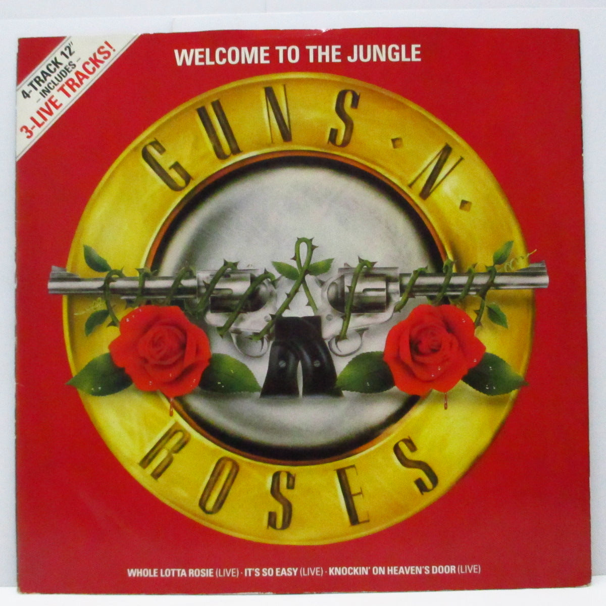 GUNS N' ROSES (ガンズ・アンド・ローゼズ) - Welcome To The Jungle +3 (UK オリジナル4曲入り 12"/赤ジャケ)