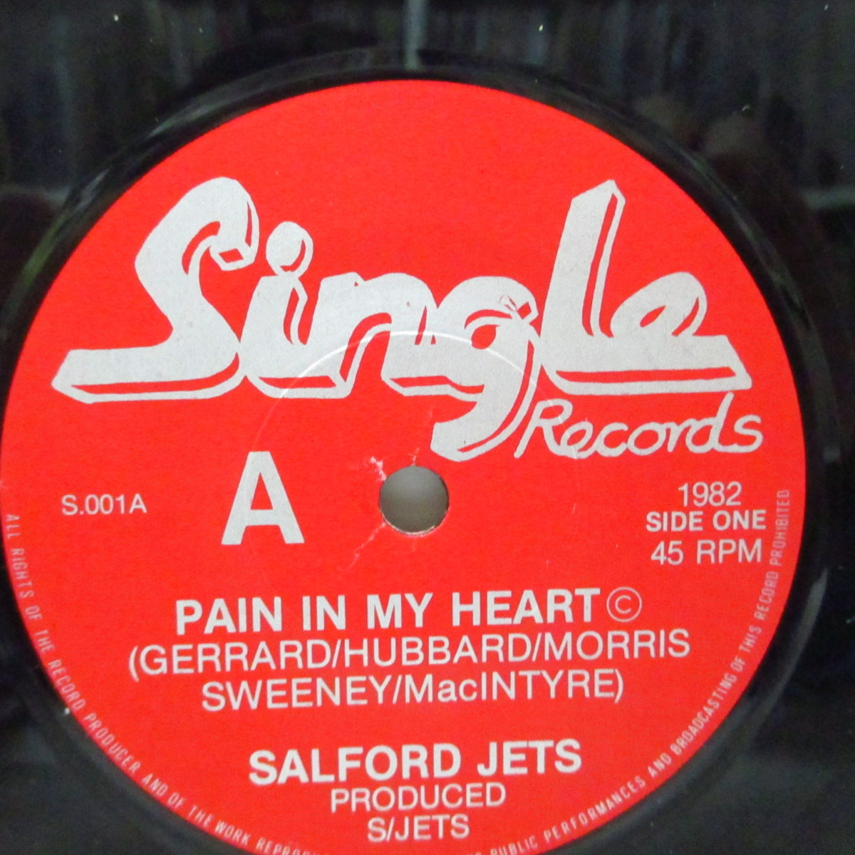 SALFORD JETS (サルフォード・ジェッツ) - Pain In My Heart (UK オリジナル 7"+光沢固紙折り返ジャケ/S001) 再発盤とはジャケ違い!