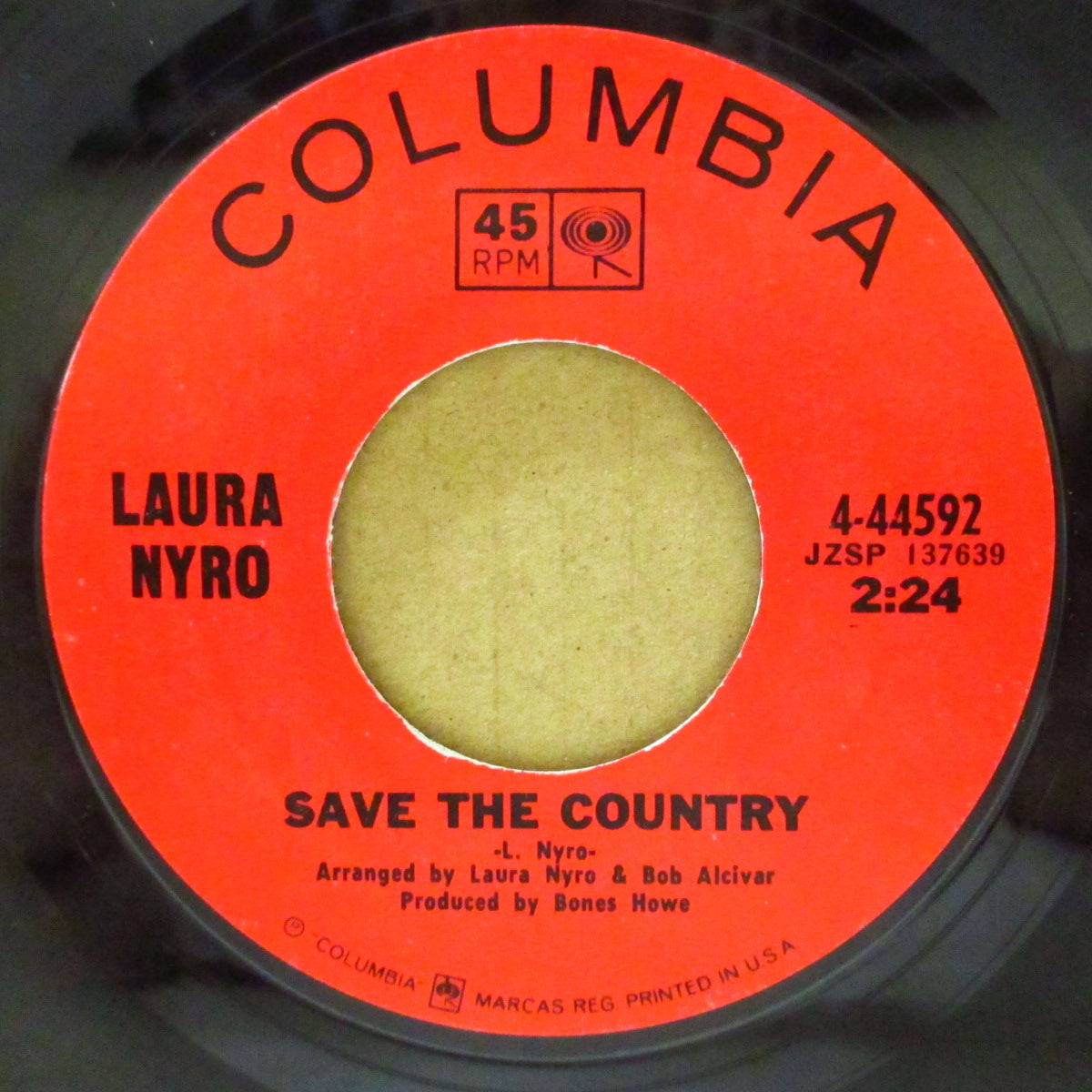 LAURA NYRO (ローラ・ニーロ) - Save The Country / Timer (US '68 オリジナル7インチ+カンパニースリーブ #4-44592)アルバムとは別バージョン!