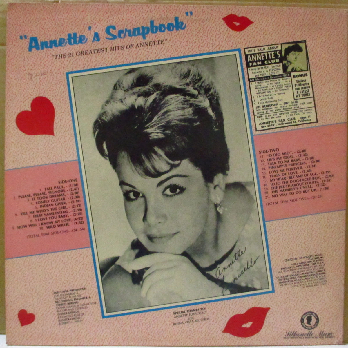 ANNETTE (アネット) - Annette's Scrapbook (US '81 オリジナル LP) ディズニー・アイドル、ベスト21曲
