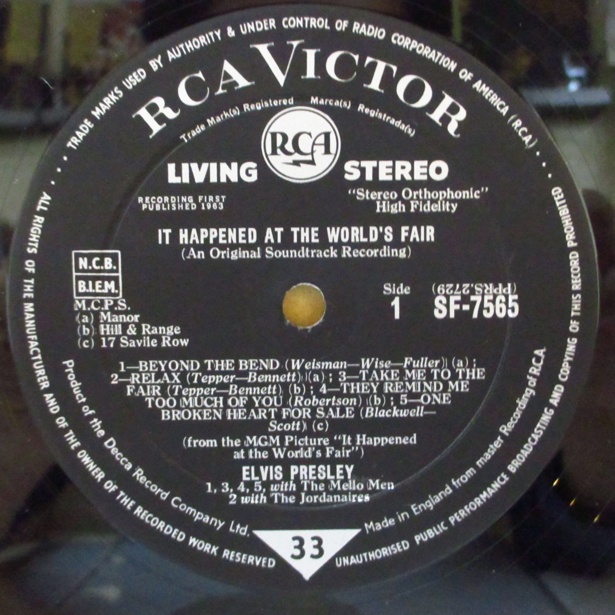 ELVIS PRESLEY (エルヴィス・プレスリー) - It Happened At The World's Fair (UK '63 初回ラベ・オリジナル「ステレオ」LP/両面コーティング折り返しジャケ)主演映画サントラ