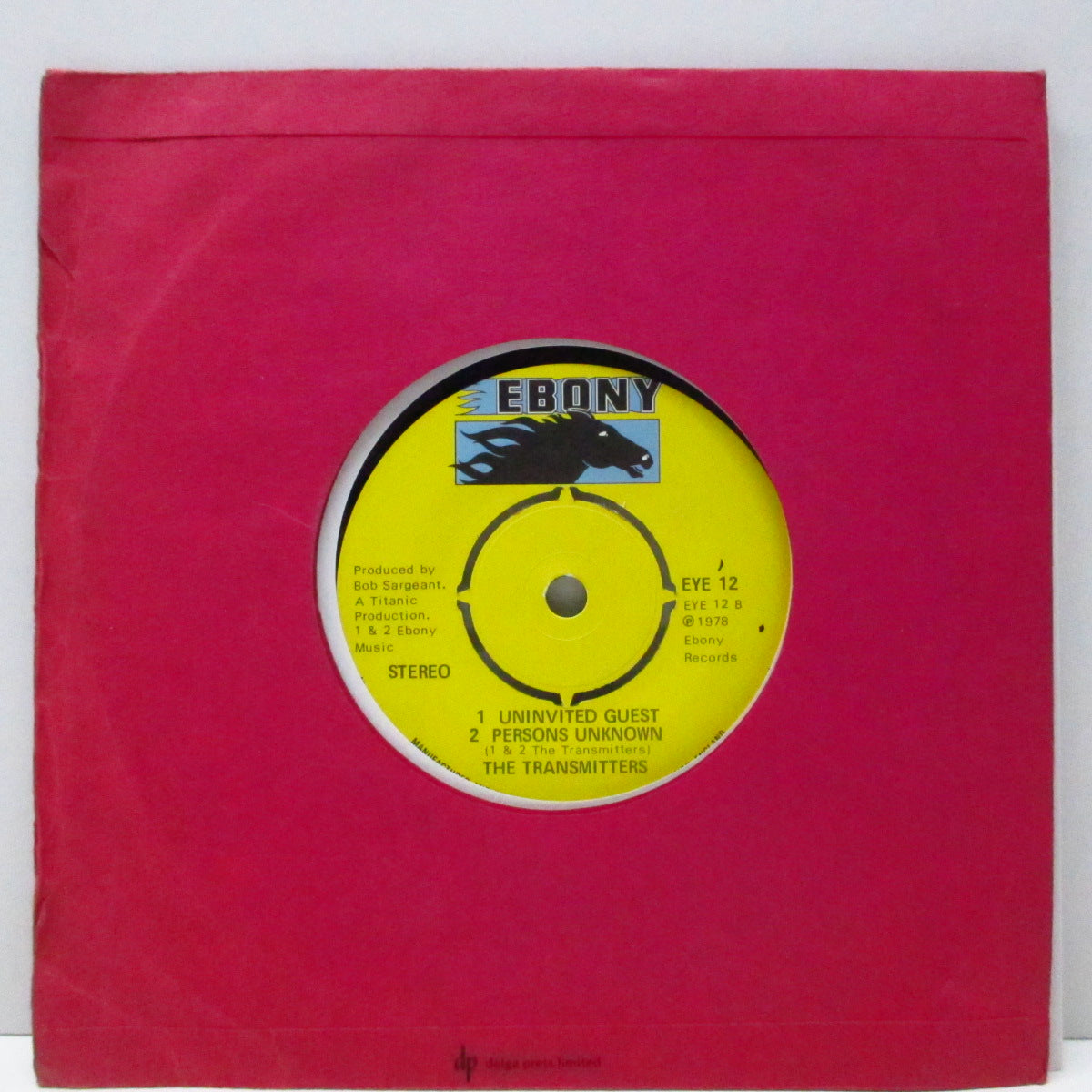 TRANSMITTERS, THE (ザ・トランスミッターズ) - Nowhere Train (UK オリジナル 7"/マットソフト紙折り返し「ダイカット」ジャケ) 全曲アルバム未収録!