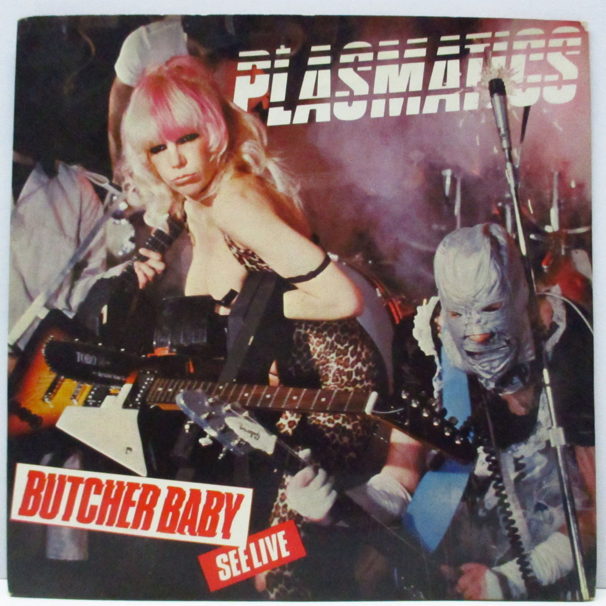PLASMATICS (プラズマティックス) - Butcher Baby (UK 限定「赤/白マーブルヴァイナル」7"/両面コーティング折り返ジャケ)