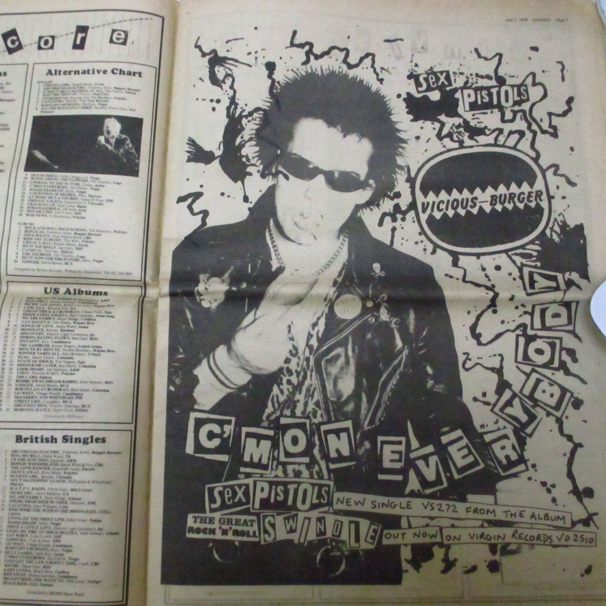 SOUNDS (『サウンズ』誌 '79年7月7日号) - 7 July 1979 Issue (UK オリジナル音楽新聞『Sounds』) 表紙 & 主要インタビューは「シャム・ピストルズ」!