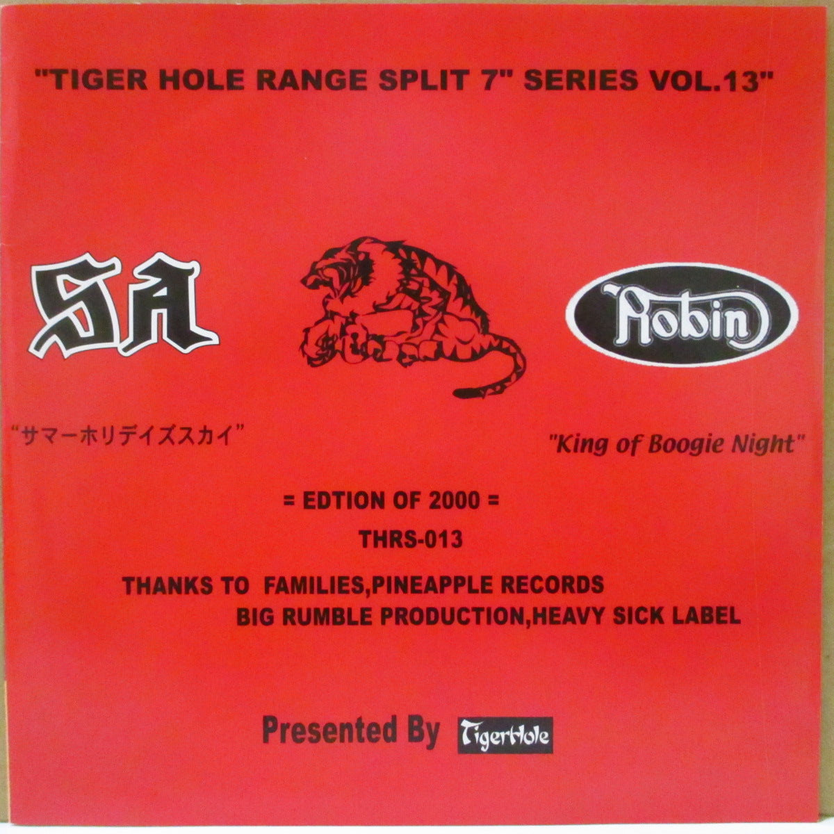 ROBIN / SA (ロビン) - Tiger Hole Range (Japan '03 オリジナル・スプリット 7インチ/光沢ソフト紙ジャケ)