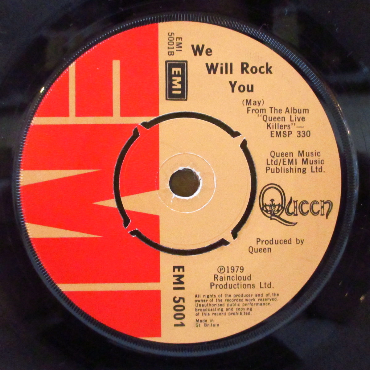 QUEEN (クイーン) - Crazy Little Thing Called Love (UK '79 オリジナル「ラウンドセンター」 7インチ+ダイカット黒スリーブ)