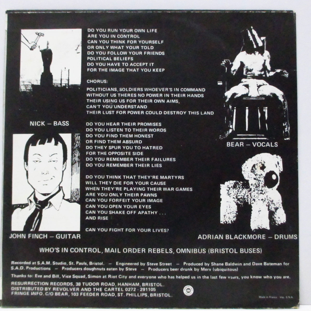 LUNATIC FRINGE (ルナティック・フリンジ) - Who's In Control E.P. (UK オリジナル 7"/光沢ソフト紙ジャケ) '82年ファースト!