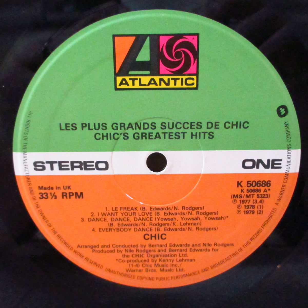 CHIC (シック) - Les Plus Grands Succes De Chic (Chic's Greatest Hits) (UK '79 オリジナル・ステレオ LP+インナー)「おしゃれフリーク」他、ベスト全7曲!
