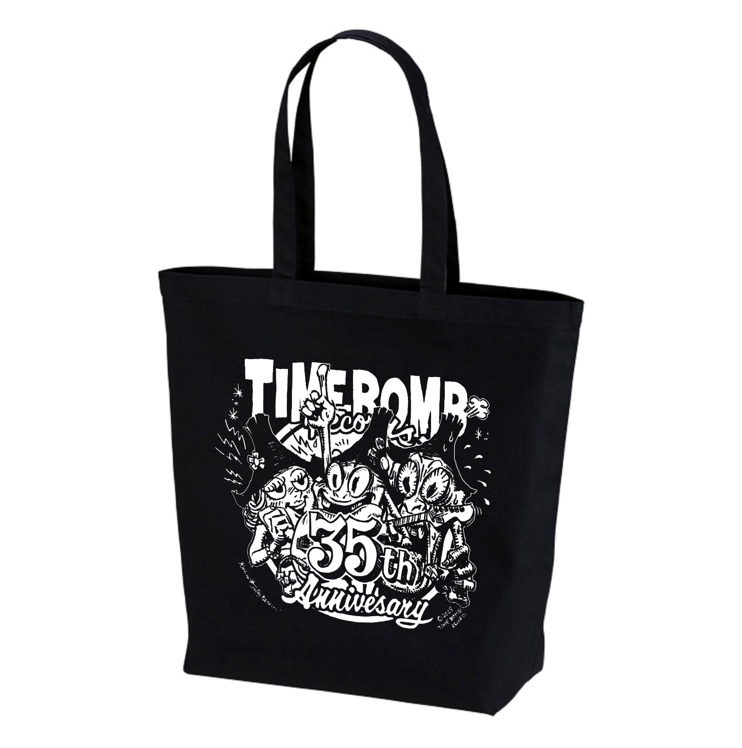 TIME BOMB RECORDS 35th Anniversary Tote Bag / タイムボム レコード開店35周年「ロッキンジェリービーン 画 」 限定トートバッグ (黑・Black/ New)
