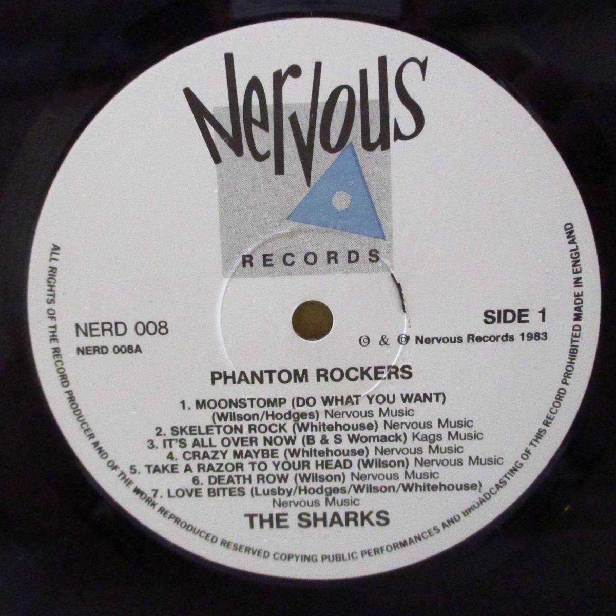 SHARKS (シャークス) - The Phantom Rockers (UK '86 再発「青三角ロゴ・白ラベ」 LP) '83年1stアルバム
