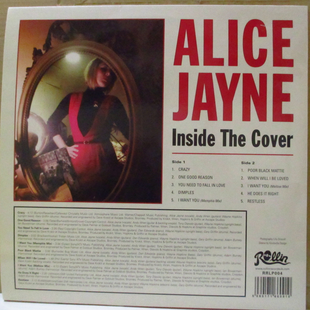 ALICE JAYNE (アリス・ジェイン) - Inside The Cover (UK オリジナル「黒盤」 LP/両面コーティングジャケ) '17年1stアルバム