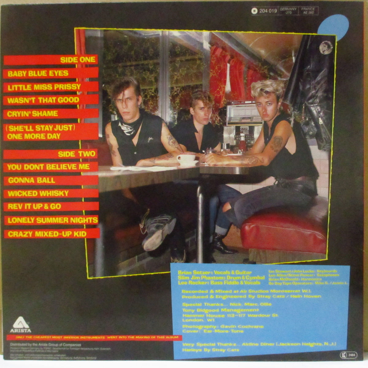 STRAY CATS (ストレイ・キャッツ) - Gonna Ball (German 80's 再発 LP/カセット表記&バーコード無し光沢ジャケ) '81年2ndアルバム