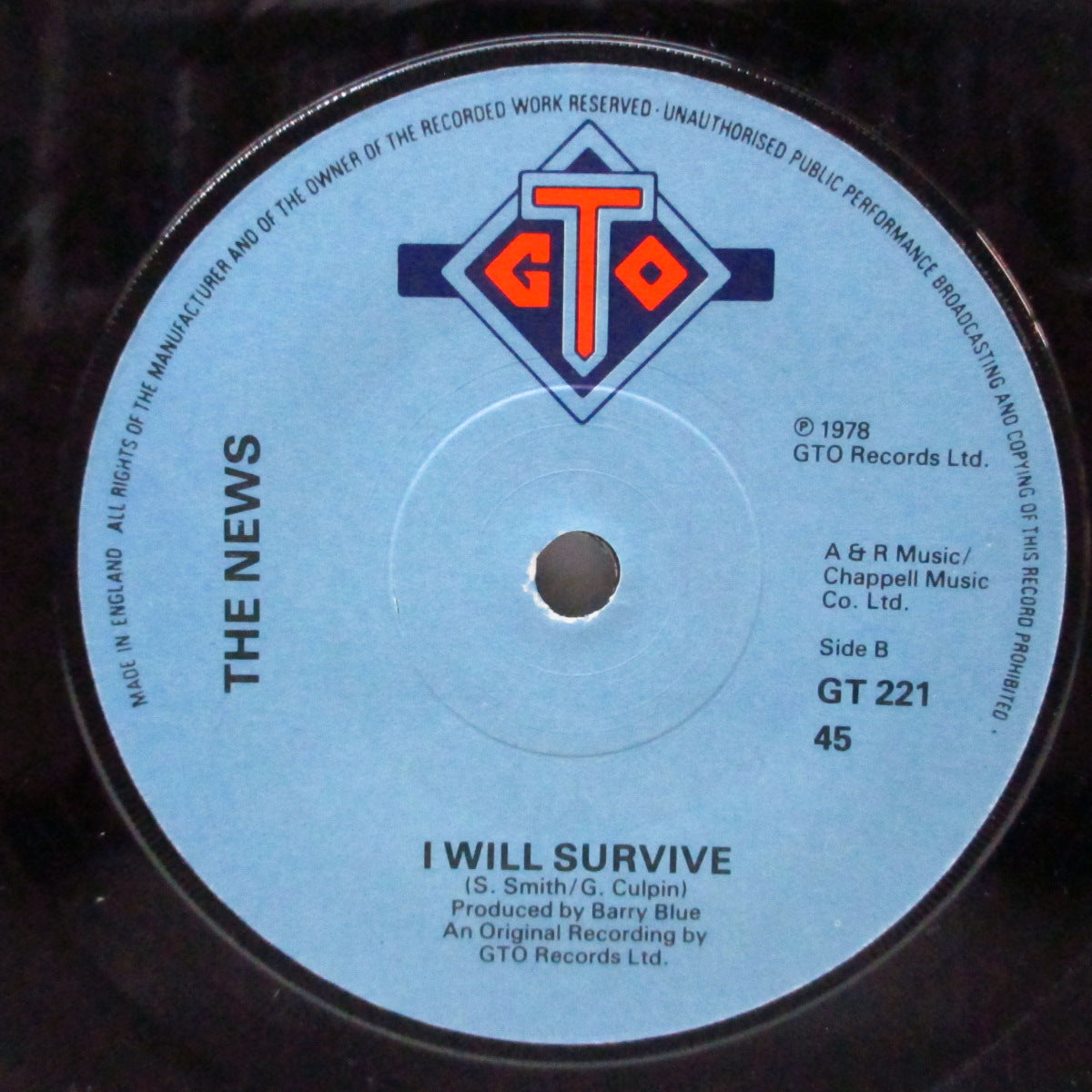 NEWS, THE (ザ・ニュース) - Blue Thru (UK オリジナル 7"/カンパニースリーブ)