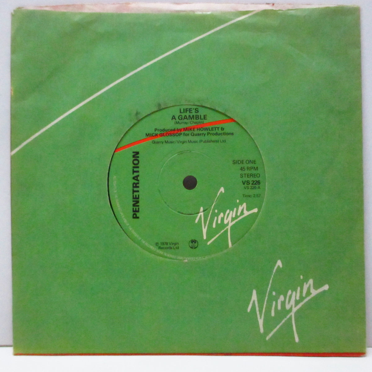 PENETRATION (ペネトレイション) - Life's A Gamble (UK オリジナル 7"/カンパニースリーブ) '78年サード!