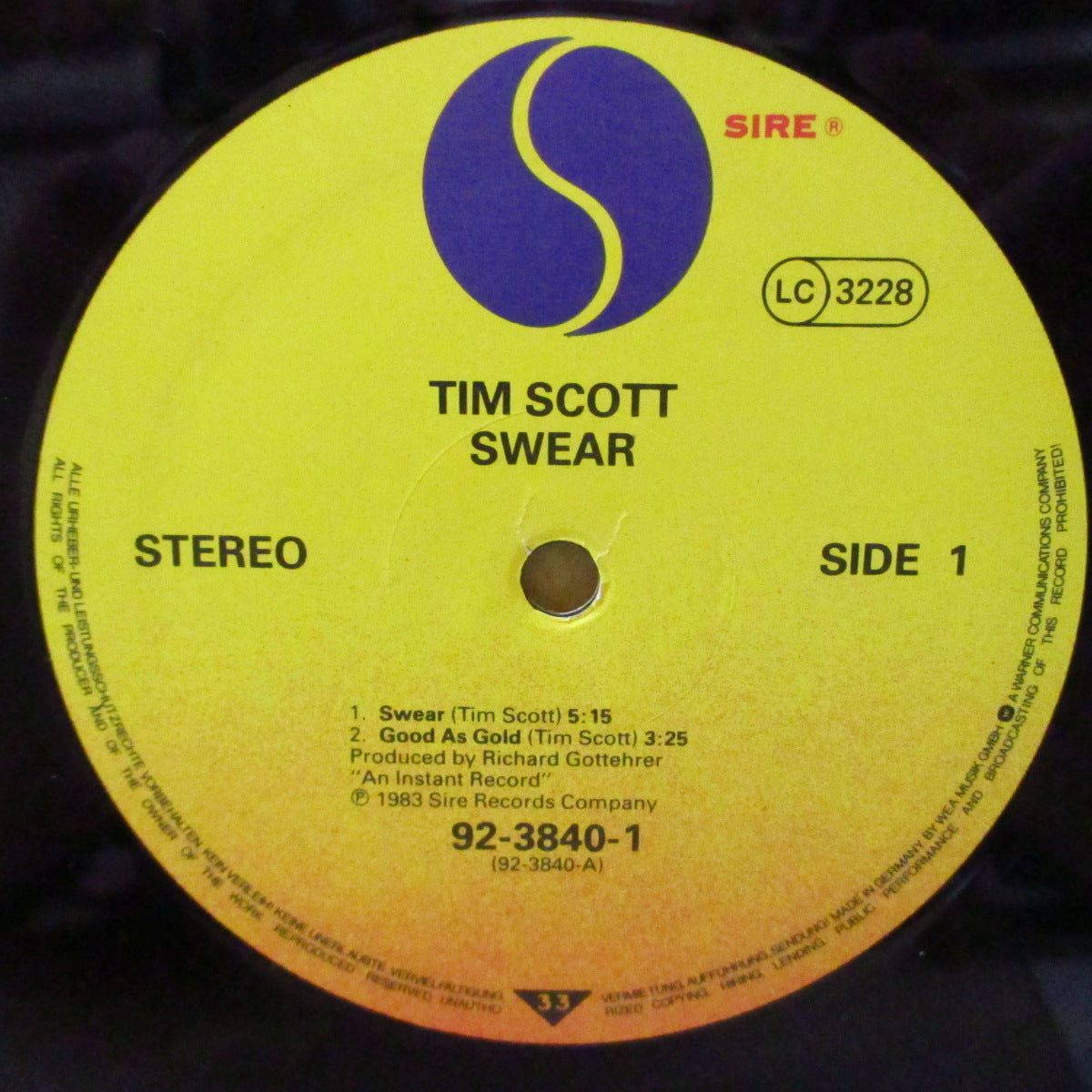 TIM SCOTT (ティム・スコット) - Swear +4 (EU '83 オリジナル33回転5曲入り 12インチ+プロモ白黒写真) 元ロカッツ、ソロ作!