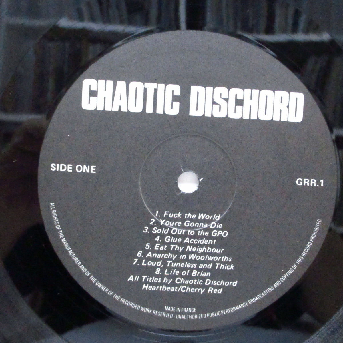 CHAOTIC DISCHORD (カオティック・ディスコード) - Now -That's What I Call A Fuckin' Racket Vol.1 (UK オリジナル LP/両面コーティングジャケ) 初期ベスト!