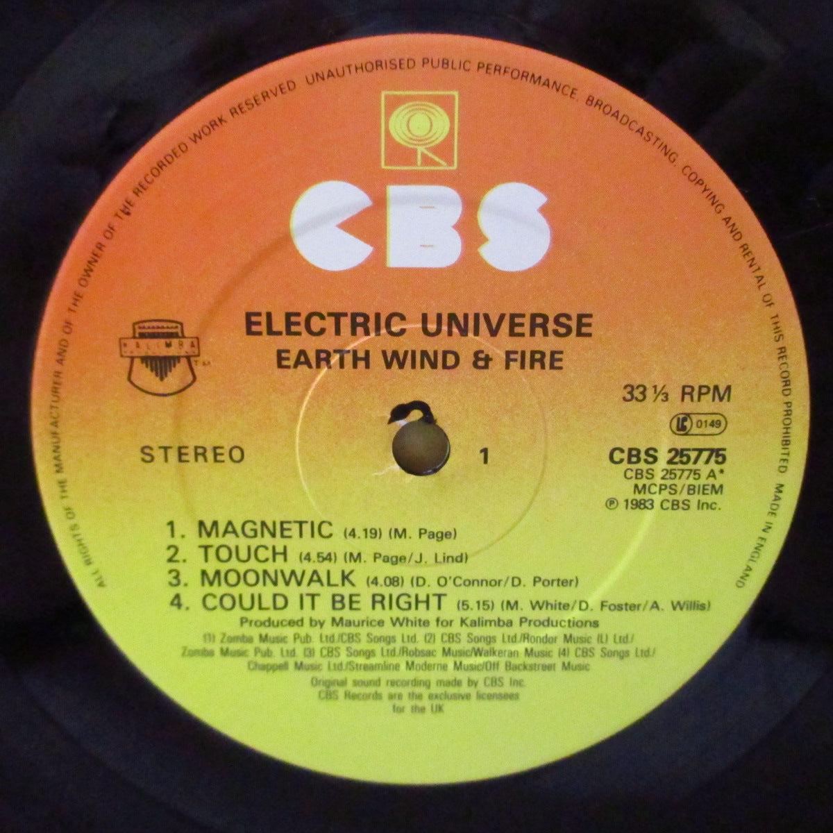 EARTH, WIND & FIRE (アース・ウィンド・アンド・ファイアー) - Electric Universe (UK '83 オリジナル・ステレオLP+インナー/見開きジャケ)エレクトロ・サウンドを導入名作!