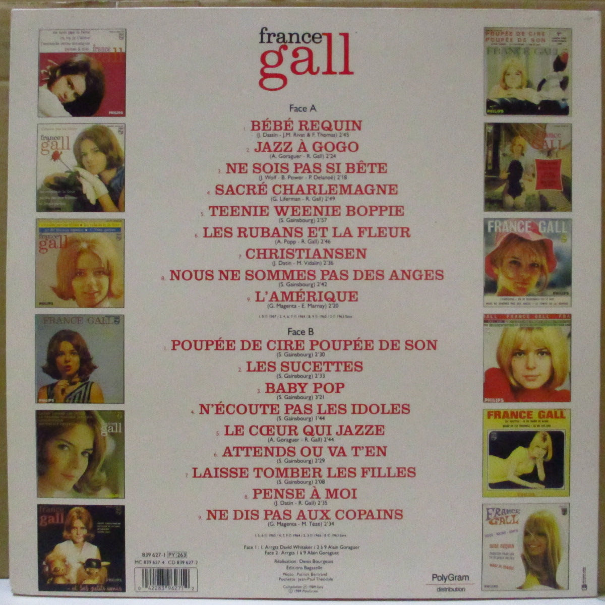 FRANCE GALL (フランス・ギャル) - France Gall (フランス '89 オリジナル LP) '60年代黄金期ベスト18曲!
