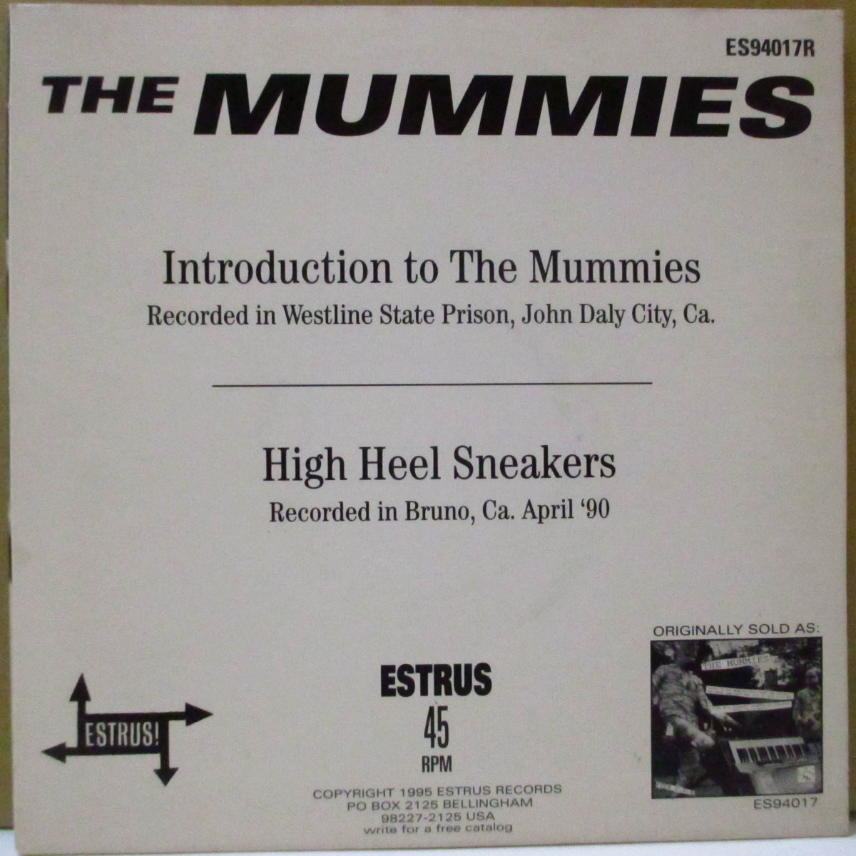 MUMMIES (マミーズ) - Get Late!(US '95 再発「黒盤」7インチ+光沢固紙ジャケ) '92年シングル