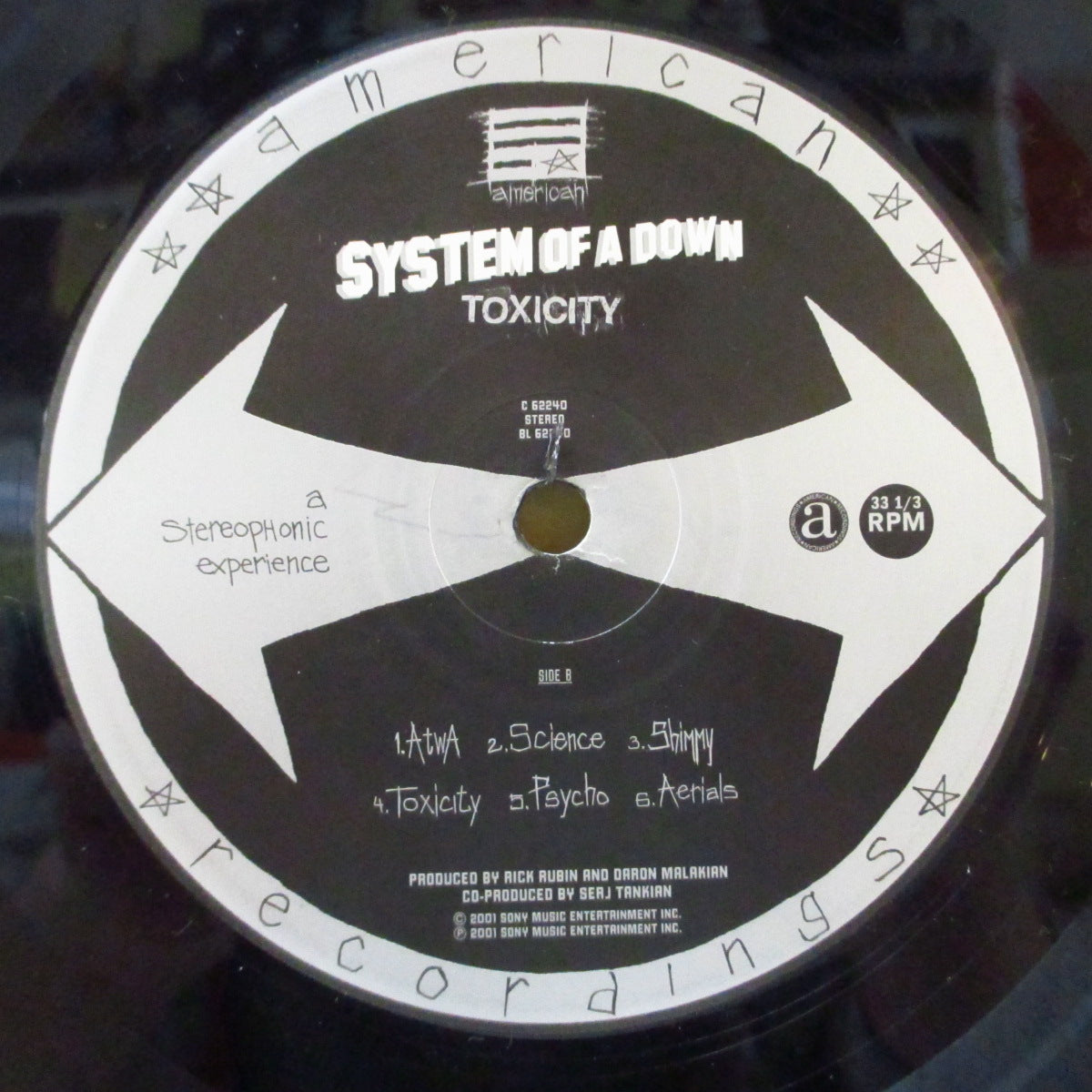 SYSTEM OF A DOWN (システム・オブ・ア・ダウン) - Toxicity (US オリジナル LP+インナー) '01年2ndアルバム