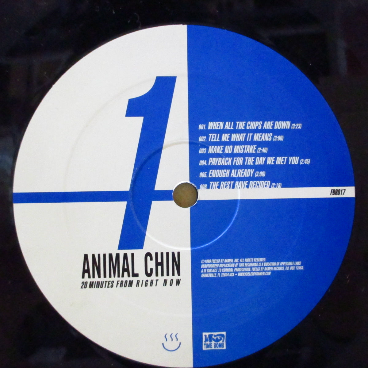 ANIMAL CHIN (アニマル・チン) - 20 Minutes From Right Now (US オリジナル LP+インサート/レアステッカー付き光沢ジャケ)