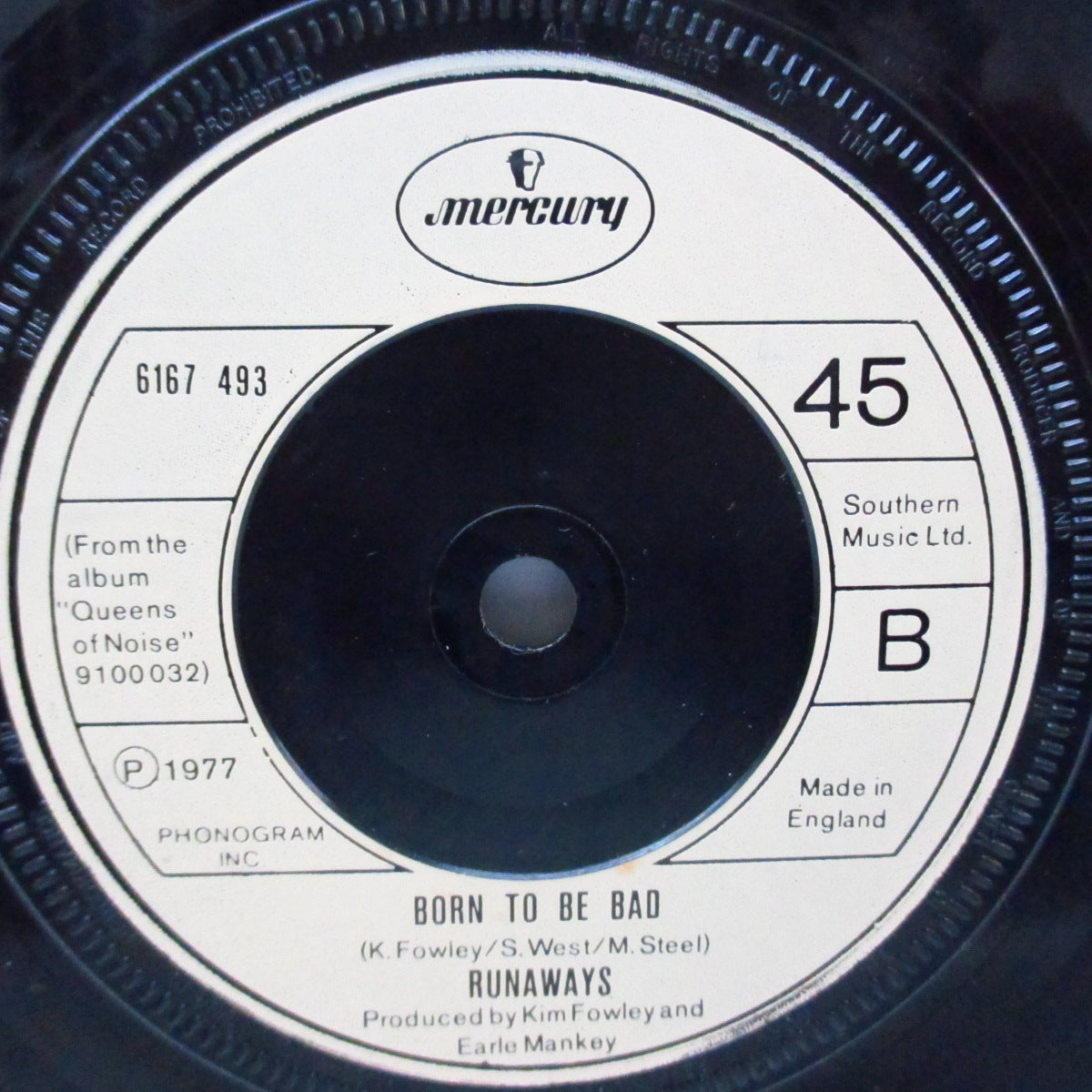 RUNAWAYS, THE (ザ・ランナウェイズ) - Queens Of Noise (UK オリジナル 7"/カンパニースリーブ)